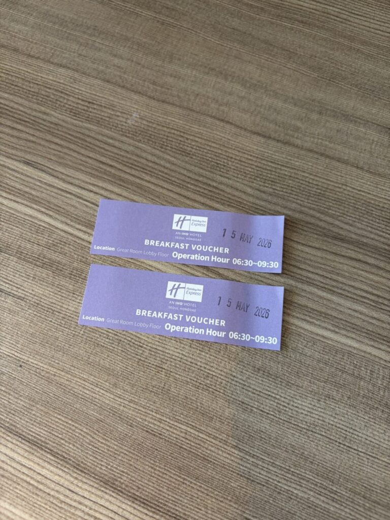Staying at Holiday Inn Express Seoul Hongdae Near AREX breakfast voucher
