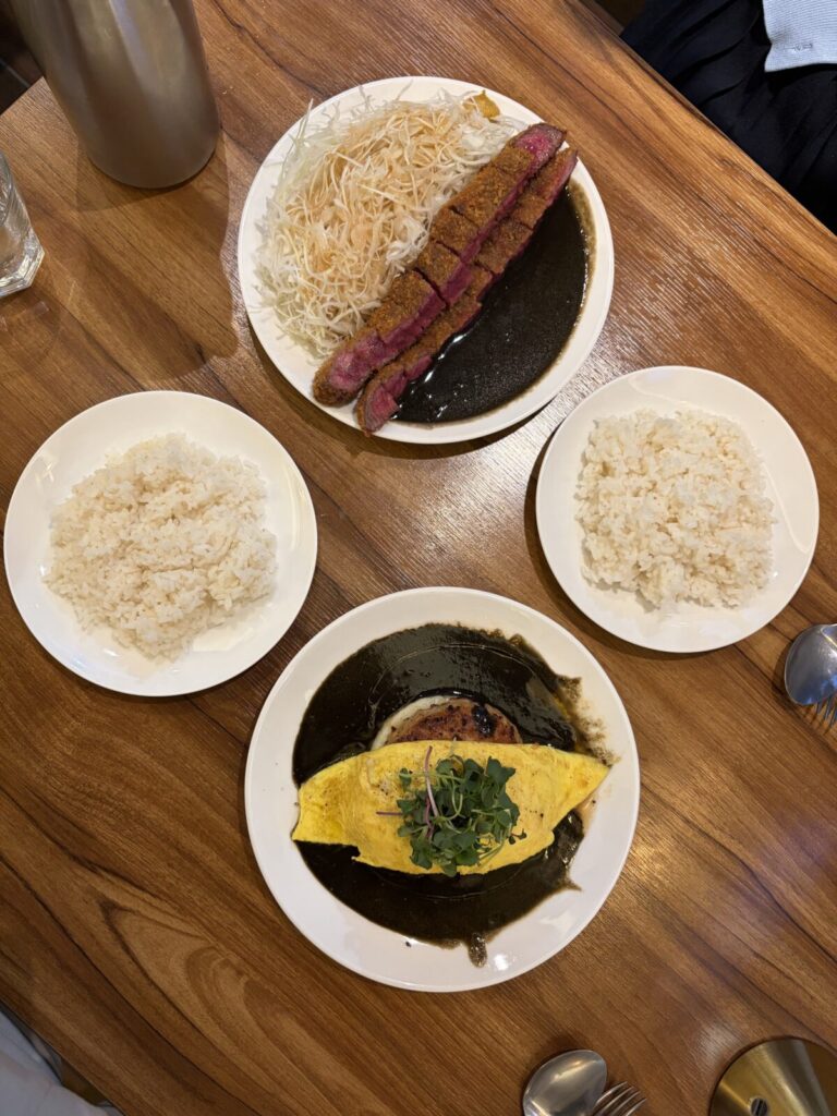 Beef Katsu in Yeonnam-dong: Yoshokuya Kou Review Near Hongdae Complete dinner set featuring beef katsu and hamburg steak at Yoshokuya Kou