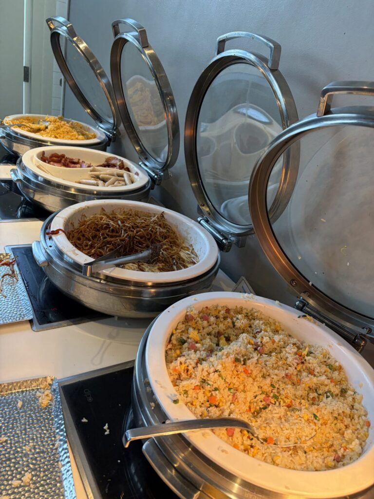 Holiday Inn Express Seoul Hongdae Breakfast Review: My Honest Experience Hot food section at Holiday Inn Express Seoul Hongdae breakfast buffet