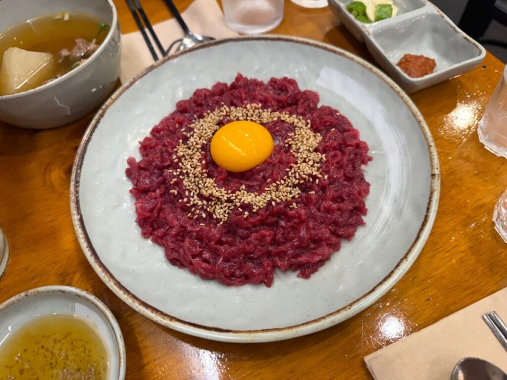 Korean beef tartare style yukhoe