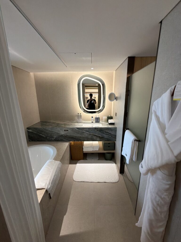Modern bathroom with bathtub