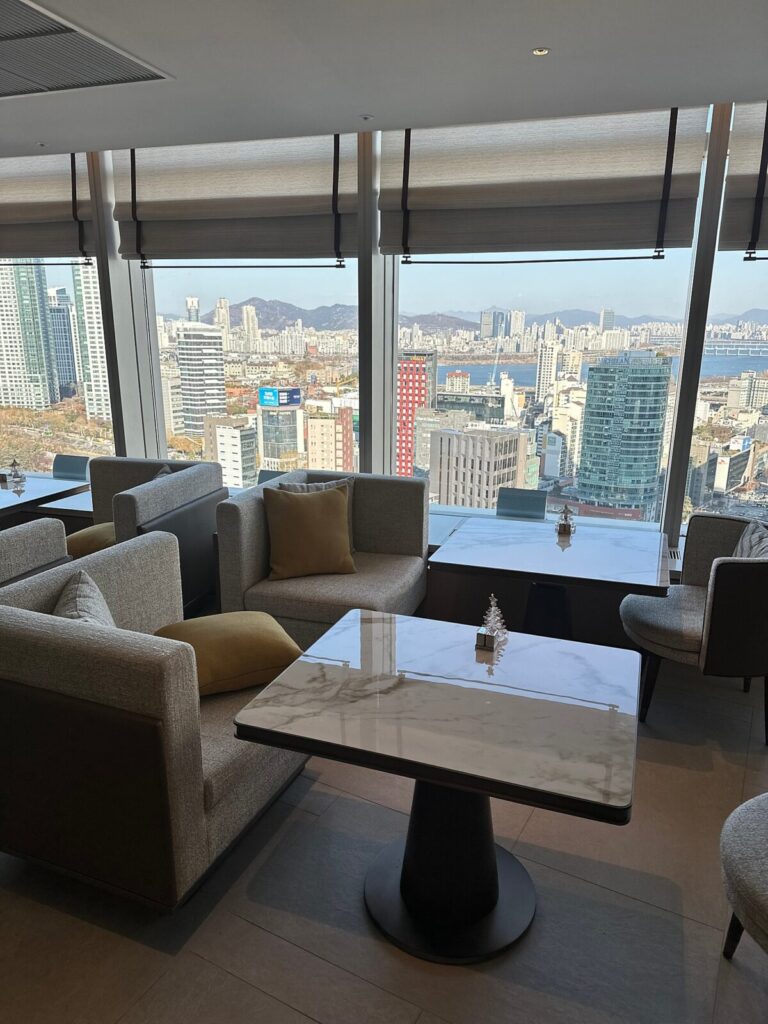 Seoul view from Westin Club Lounge